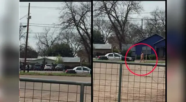 Policía derriba a hombre desnudo. 