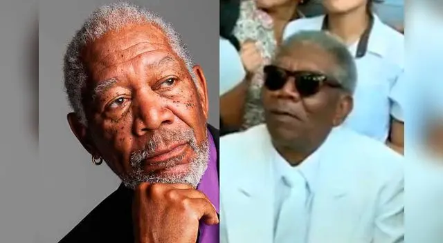 Morga Freeman, el verdadero, y Don Eliseo, su doble peruano. Morga Freeman, el verdadero, y Don Eliseo, su doble peruano.