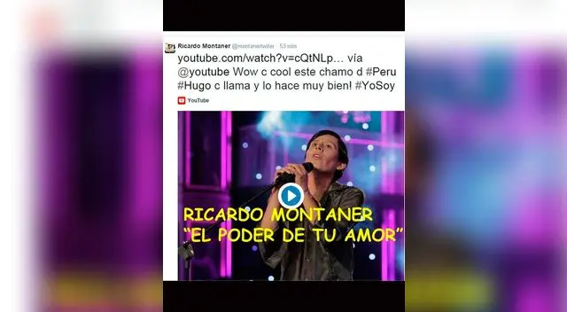 Ricardo Montaner felicitó a Hugo Apaza en Twitter. 