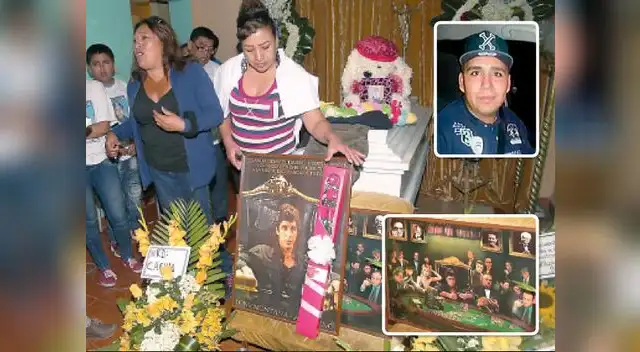 Familiares de joven asesinado velan su féretro en su vivienda acompañado de la imagen de su ídolo Tony Montana