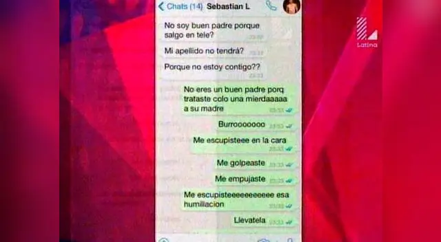 Conversaciones por WhatsApp denotan la violencia del Hombre Roca contra Andrea. Conversaciones por WhatsApp denotan la violencia del Hombre Roca contra Andrea.