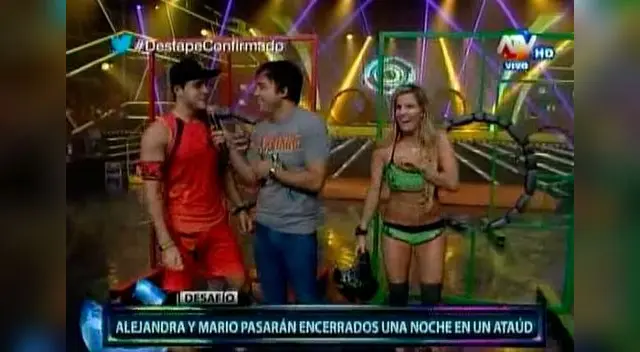 Mario y Alejandra durante el desafío. Mario y Alejandra durante el desafío.