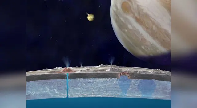 Así sería el satélite Europa, del planeta Júpiter. 