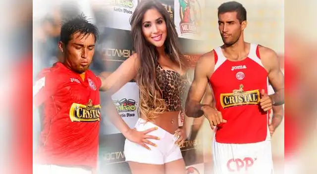 Melissa Paredes se divierte con dos futbolistas. Melissa Paredes se divierte con dos futbolistas.