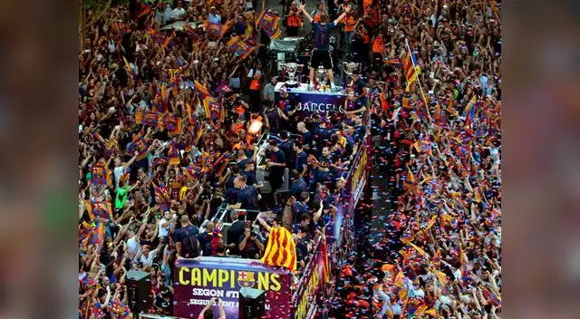 Blaugranas celebran el triplete