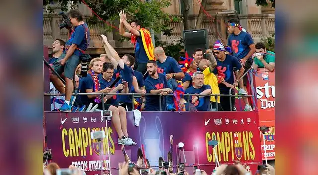 Blaugranas celebran el triplete