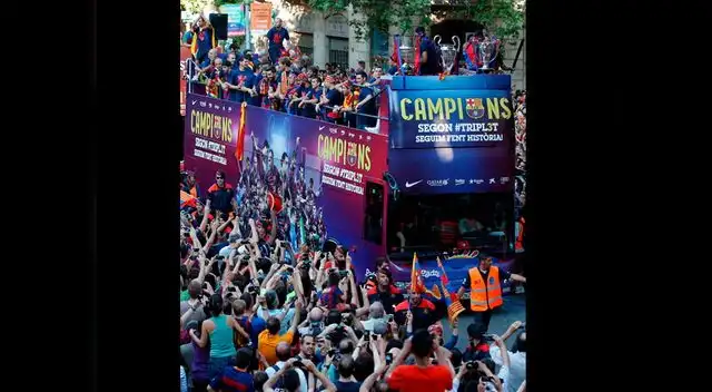 Blaugranas celebran el triplete