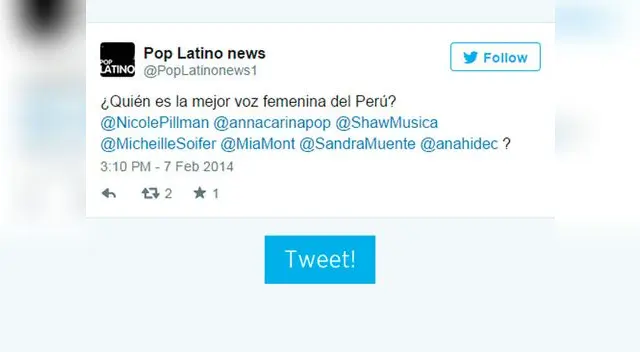 Primer tuit de Pop Latino News.