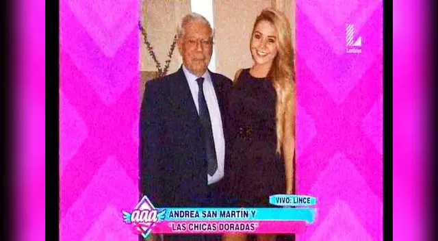 Mario Vargas Llosa y chica dorada. 