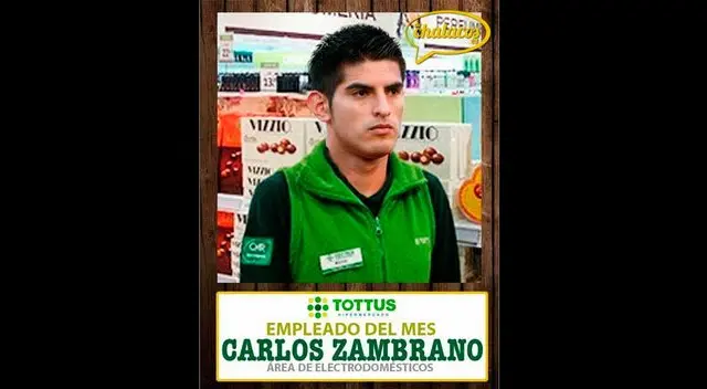Carlos Zambrano como empleado del mes en Tottus. Carlos Zambrano como empleado del mes en Tottus.