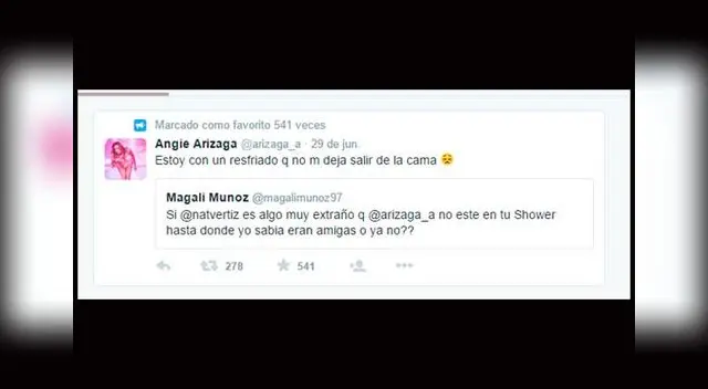 Angie en Twitter. 