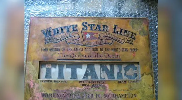 Apareció una placa original del Titanic. Apareció una placa original del Titanic.