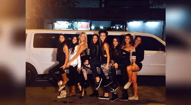 Natalie Vértiz y sus compañeras de trabajo. Natalie Vértiz y sus compañeras de trabajo.