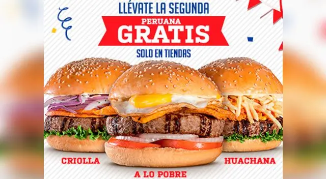 Promoción de Bembos para el 14 julio. 