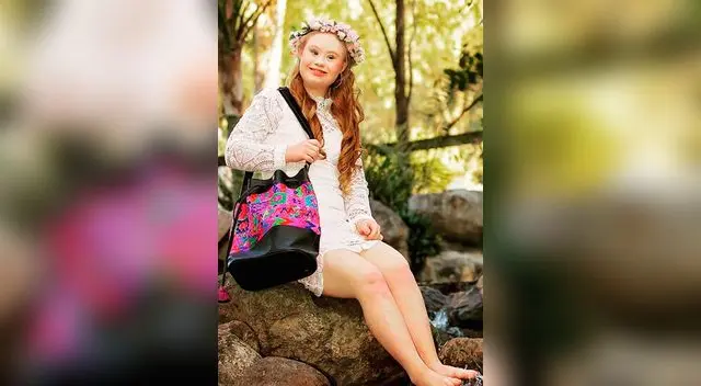 Madeline Stuart en vestido de novia.