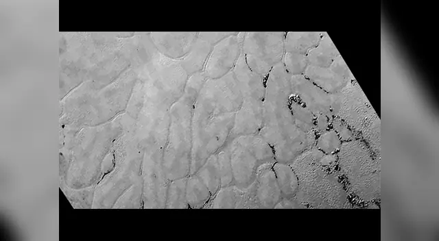 La cordillera registrada por New Horizons La cordillera registrada por New Horizons