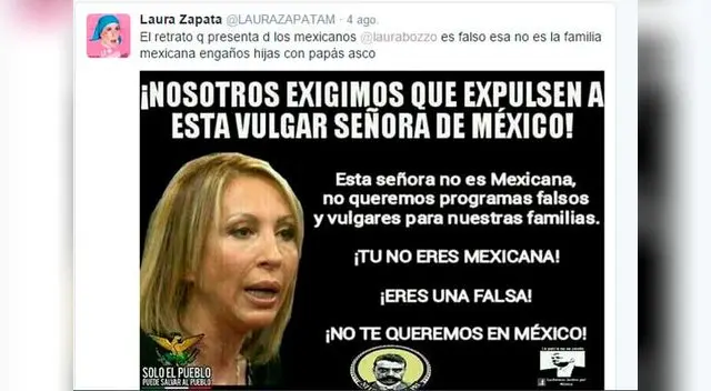 Laura Bozzo ninguneó a la actriz mexicana Laura Zapata. 