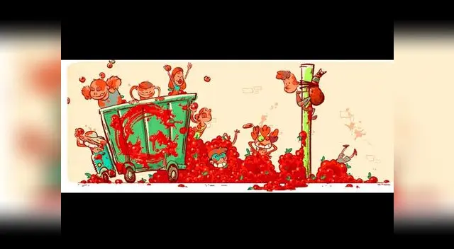 La tomatina es recordada e el doodle de Google de este miércoles 26 de agosto. La tomatina es recordada e el doodle de Google de este miércoles 26 de agosto.
