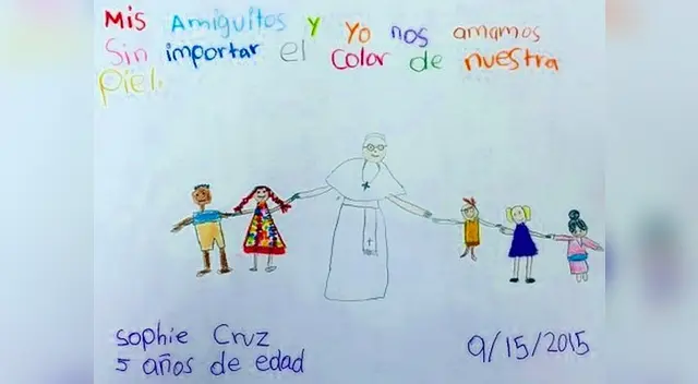 Dibujo de la niña al final de la carta