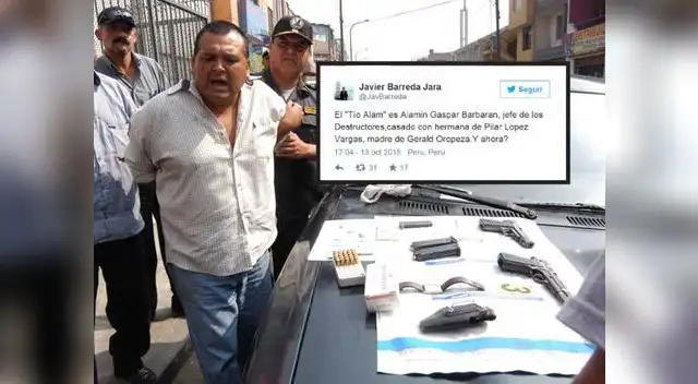Alamín Gaspar fue capturado por la policía el 2008 con armas y acusado de diversos robos.