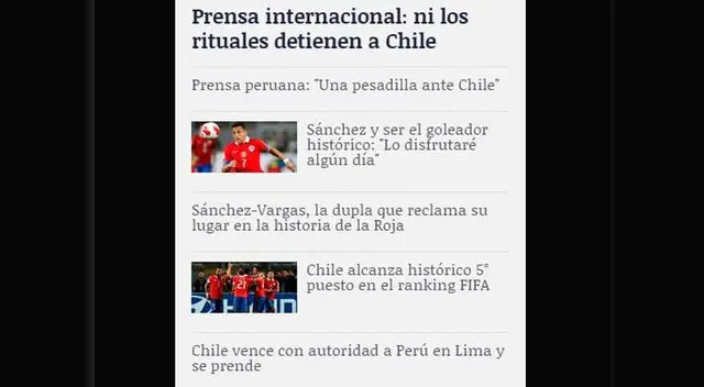 Duro titular para Perú.
