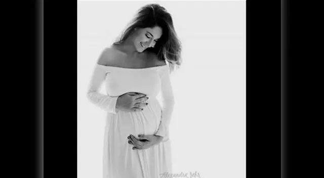 Tilsa Lozano y su avanzado embarazo.