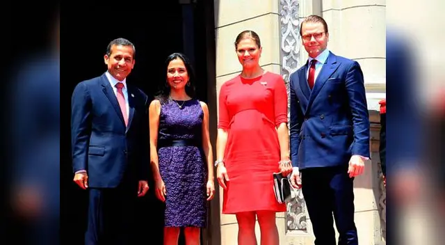 Ollanta Humala, su pareja sentimental y la princesa Victoria de Suecia, junto a su consorte. Ollanta Humala, su pareja sentimental y la princesa Victoria de Suecia, junto a su consorte.