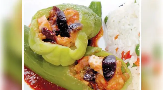 El secreto del chef: Servir las caiguas rellenas acompañadas de arroz a la jardinera