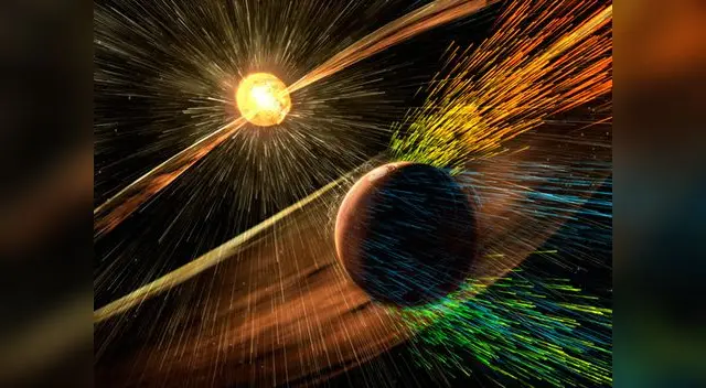 Los vientos solares fueron los principales causantes de la desaparición de la atmósfera amigable de Marte. Los vientos solares fueron los principales causantes de la desaparición de la atmósfera amigable de Marte.