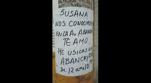 Este es el aviso del joven desesperado que dice estar enamorado de una chica.