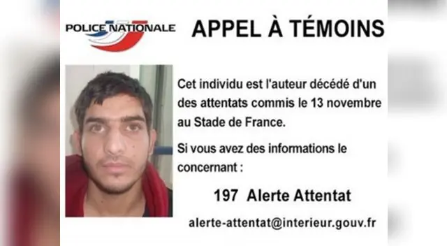 Yihadista murió en el ataque fuera del estadio de Francia.