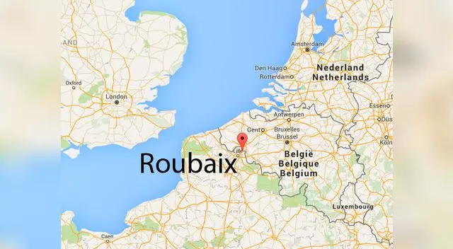 Ubicación en el mapa de la ciudad de Roubaix.