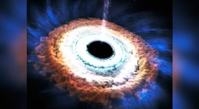 Agujero negro en el espacio.