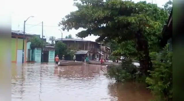 Las fuertes lluvias acrecentaron el caudal de los ríos de la región San Martín.