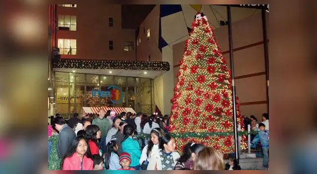 Árbol navideño de seis metro brindó luz al Hospital del Niño Árbol navideño de seis metro brindó luz al Hospital del Niño