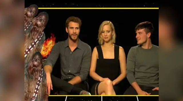 Actores de 'Sinsajo' remedan sonidos de 'Star Wars'.