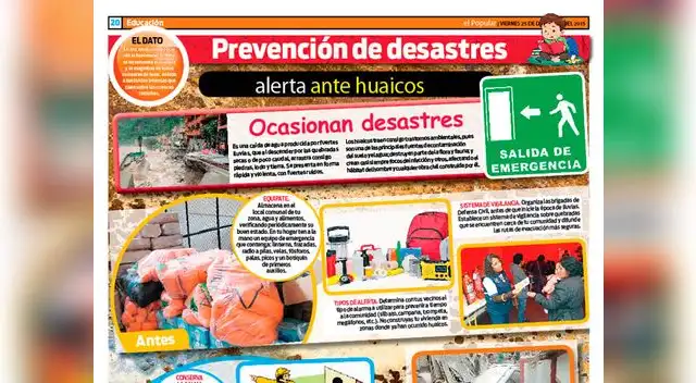 Prevención de desastres: alerta ante huaicos.