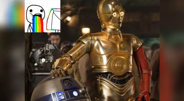 ¿Por qué C-3PO tiene el brazo rojo en 'filme?