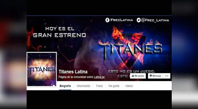Página oficial de 'Titanes'.