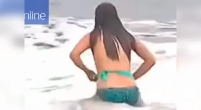 La periodista reaccionó rápido antes de voltear ante las cámaras.