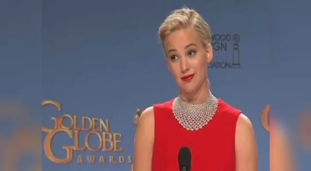 Jennifer Lawrence en los Globos de Oro.