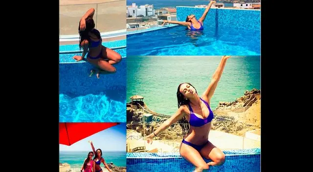 Angie luce el resultado de su rutina de ejercicios. Angie luce el resultado de su rutina de ejercicios.