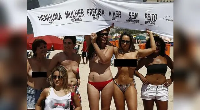 Campaña ‘Topless in Rio’ para sensibilizar el cáncer de mama. Campaña ‘Topless in Rio’ para sensibilizar el cáncer de mama.