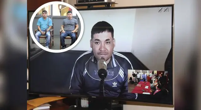 Darwin escuchó sentencia por videoconferencia. En círculo, Aroni (izquierda) y Narizón (derecha).