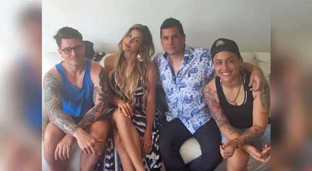 Milechi feliz junto a sus tres hermanos. Milechi feliz junto a sus tres hermanos.