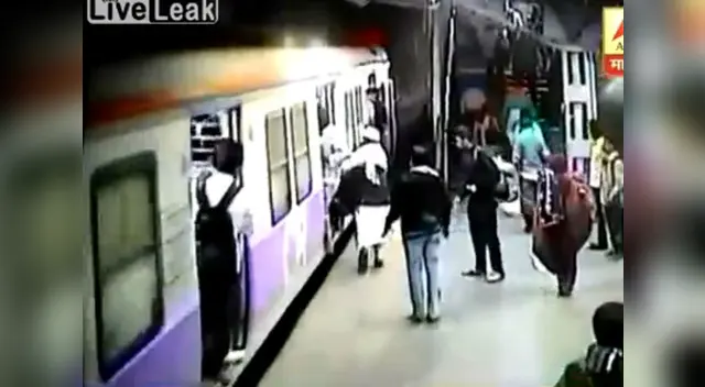 Hombre no se dio cuenta que la plataforma tenía fin.