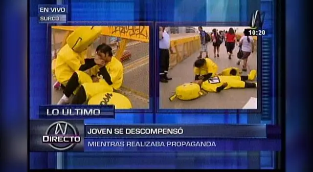 Joven tuvo que ser auxiliado por sus compañeros.