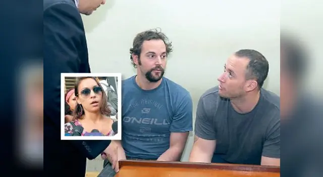 Detenidos durante audiencia. Al costado, la madre de la niña.