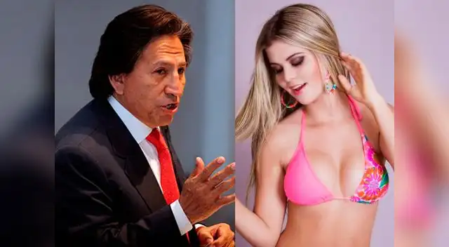 Brunella Horna le entrega el voto a Alejandro Toledo.