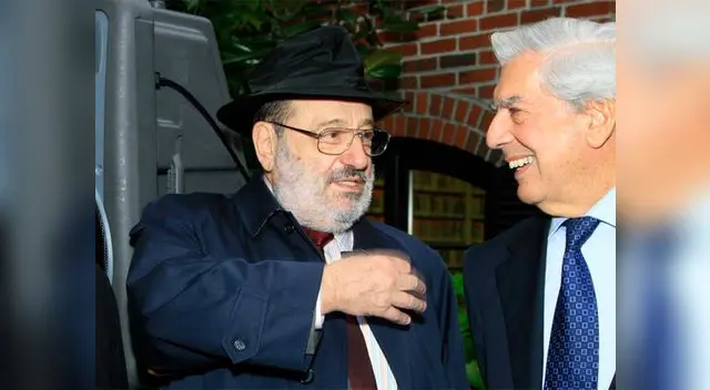 Umberto Eco al lado de Mario Vargas Llosa, premio Nobel de Literatura 2010.